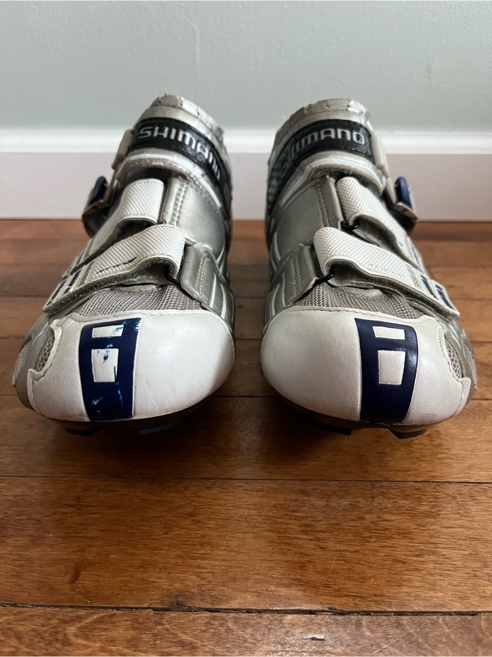 Shimano SH-R085 Road Cycling Shoes EU 46 US 11.2 Silver White Clipless SPD